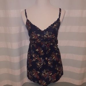 NWT Navy blue floral tank top